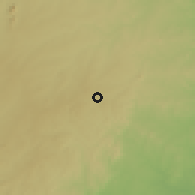 Shaded relief of the 59 km around Gondola, drawn from the GMTED2010 grid