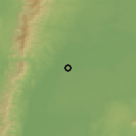 Shaded relief of the 58 km around Katha, drawn from the GMTED2010 grid