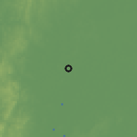 Shaded relief of the 59 km around Pathein, drawn from the GMTED2010 grid