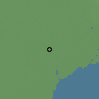 Shaded relief of the 59 km around Pyapon, drawn from the GMTED2010 grid