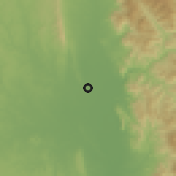 Shaded relief of the 59 km around Pyinmana, drawn from the GMTED2010 grid