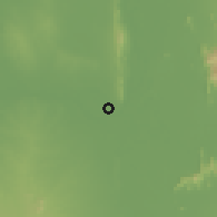 Shaded relief of the 58 km around Sagaing, drawn from the GMTED2010 grid