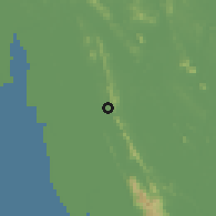 Shaded relief of the 59 km around Thaton, drawn from the GMTED2010 grid