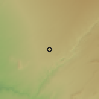 Shaded relief of the 58 km around Arandis, drawn from the GMTED2010 grid