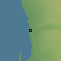 Shaded relief of the 58 km around Swakopmund, drawn from the GMTED2010 grid