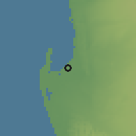 Shaded relief of the 58 km around Walvis Bay, drawn from the GMTED2010 grid