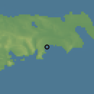 Shaded relief of the 53 km around 28 May, drawn from the GMTED2010 grid