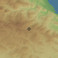 Shaded relief of the 53 km around Altıağac, drawn from the GMTED2010 grid