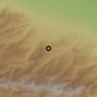 Shaded relief of the 53 km around Hacıkənd, drawn from the GMTED2010 grid