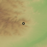 Shaded relief of the 53 km around Hadrut, drawn from the GMTED2010 grid