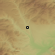 Shaded relief of the 54 km around Həkəri, drawn from the GMTED2010 grid