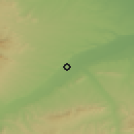 Shaded relief of the 53 km around Horadiz, drawn from the GMTED2010 grid