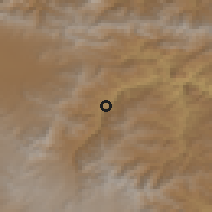 Shaded relief of the 53 km around Kəlbəcər, drawn from the GMTED2010 grid