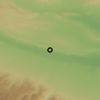 Shaded relief of the 53 km around Kür, drawn from the GMTED2010 grid