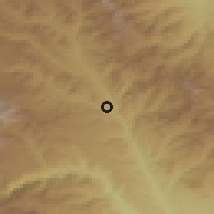 Shaded relief of the 53 km around Laçın, drawn from the GMTED2010 grid