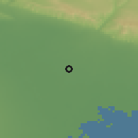 Shaded relief of the 53 km around Ləki, drawn from the GMTED2010 grid