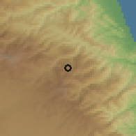 Shaded relief of the 54 km around Lerik, drawn from the GMTED2010 grid
