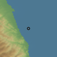 Shaded relief of the 54 km around Liman, drawn from the GMTED2010 grid