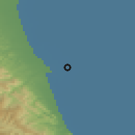 Shaded relief of the 54 km around Masalli, drawn from the GMTED2010 grid