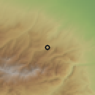 Shaded relief of the 53 km around Aşağı Ağcakənd, drawn from the GMTED2010 grid