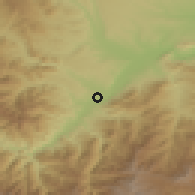 Shaded relief of the 54 km around Mincivan, drawn from the GMTED2010 grid