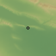 Shaded relief of the 53 km around Mingəçevir, drawn from the GMTED2010 grid