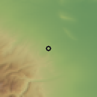 Shaded relief of the 53 km around Naftalan, drawn from the GMTED2010 grid