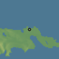 Shaded relief of the 53 km around Nardaran, drawn from the GMTED2010 grid