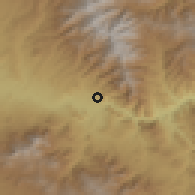 Shaded relief of the 54 km around Ordubad, drawn from the GMTED2010 grid