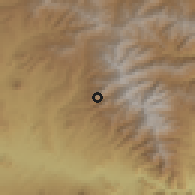 Shaded relief of the 54 km around Parağaçay, drawn from the GMTED2010 grid
