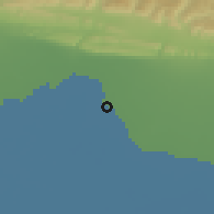 Shaded relief of the 53 km around Qarabucaq, drawn from the GMTED2010 grid