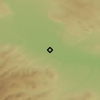 Shaded relief of the 53 km around Qarayazı, drawn from the GMTED2010 grid