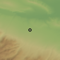 Shaded relief of the 53 km around Qarayeri, drawn from the GMTED2010 grid