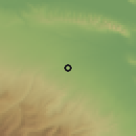 Shaded relief of the 53 km around Qazanbulaq, drawn from the GMTED2010 grid
