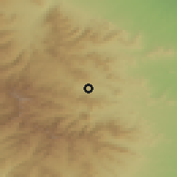 Shaded relief of the 53 km around Qırmızı Bazar, drawn from the GMTED2010 grid