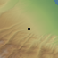 Shaded relief of the 53 km around Quba, drawn from the GMTED2010 grid