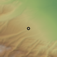 Shaded relief of the 53 km around Qusar, drawn from the GMTED2010 grid