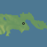 Shaded relief of the 53 km around Ramana, drawn from the GMTED2010 grid