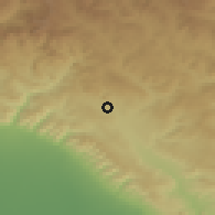 Shaded relief of the 53 km around Şamaxı, drawn from the GMTED2010 grid