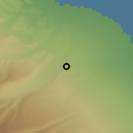 Shaded relief of the 53 km around Samur, drawn from the GMTED2010 grid