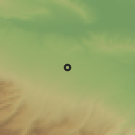 Shaded relief of the 53 km around Samux, drawn from the GMTED2010 grid