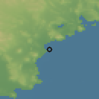Shaded relief of the 53 km around Sanqaçal, drawn from the GMTED2010 grid