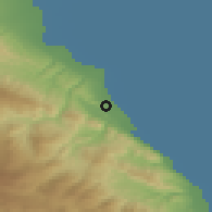 Shaded relief of the 53 km around Siyəzən, drawn from the GMTED2010 grid