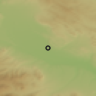 Shaded relief of the 53 km around Soyuqbulaq, drawn from the GMTED2010 grid