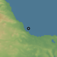 Shaded relief of the 53 km around Tağıyev, drawn from the GMTED2010 grid