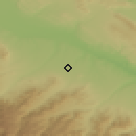 Shaded relief of the 53 km around Vurğun, drawn from the GMTED2010 grid