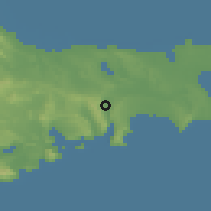 Shaded relief of the 53 km around Xocasan, drawn from the GMTED2010 grid