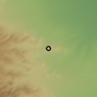 Shaded relief of the 53 km around Xocavənd, drawn from the GMTED2010 grid