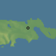 Shaded relief of the 53 km around Zabrat, drawn from the GMTED2010 grid