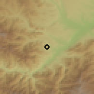 Shaded relief of the 54 km around Zəngilan, drawn from the GMTED2010 grid